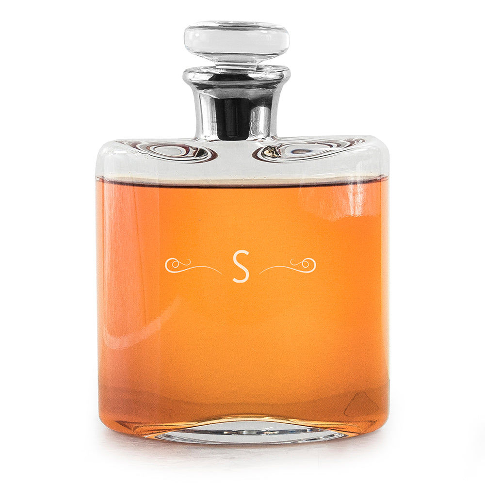 Platinum LSA Monogrammed Flask Decanter  Decanters Deeply Engraved