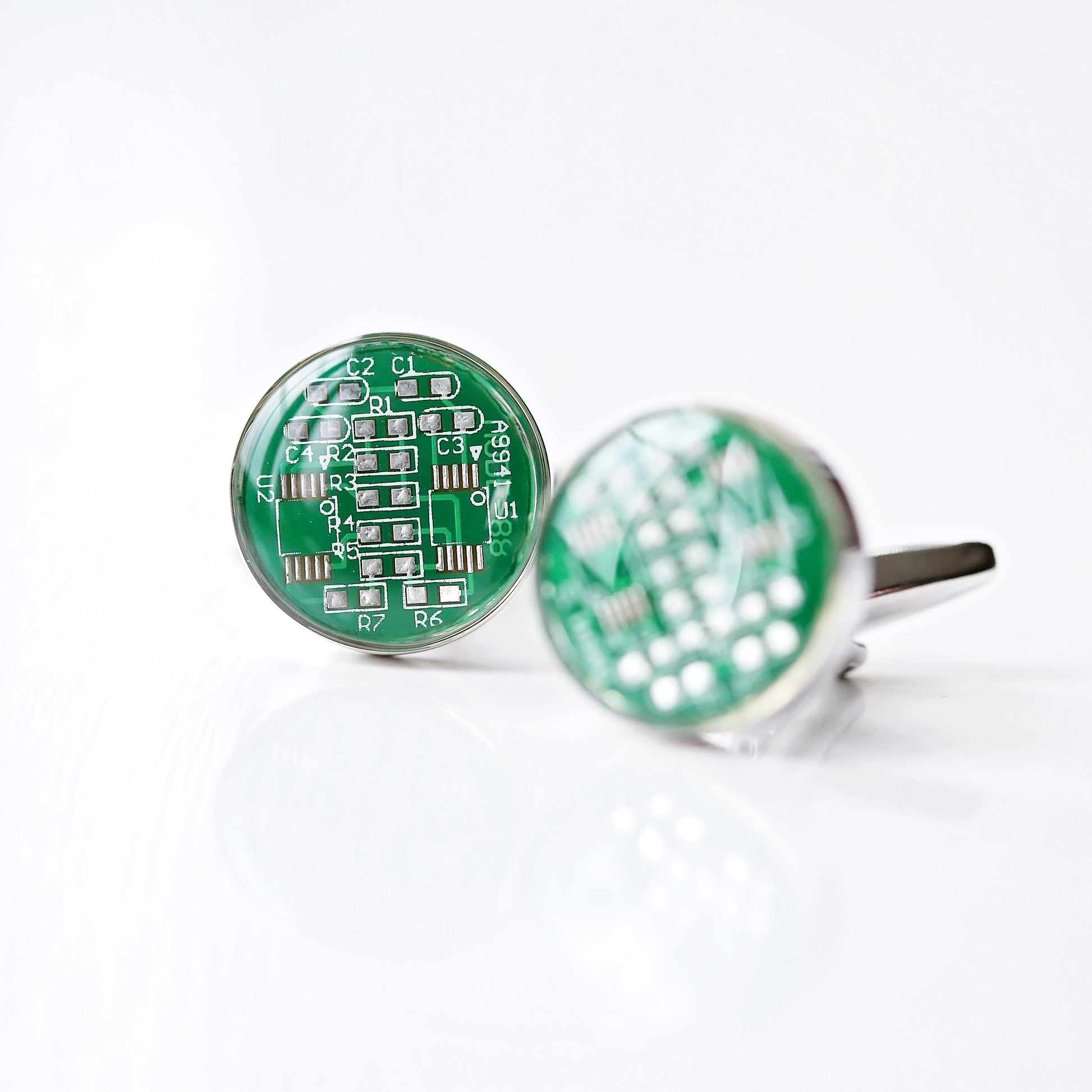 Real Circuit board Cufflinks + Personalized Box  Cufflinks Deeply Engraved