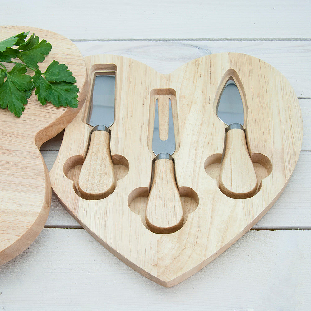 Romantic Compass Heart Cheese Board  Wooden Cheese Boards Deeply Engraved