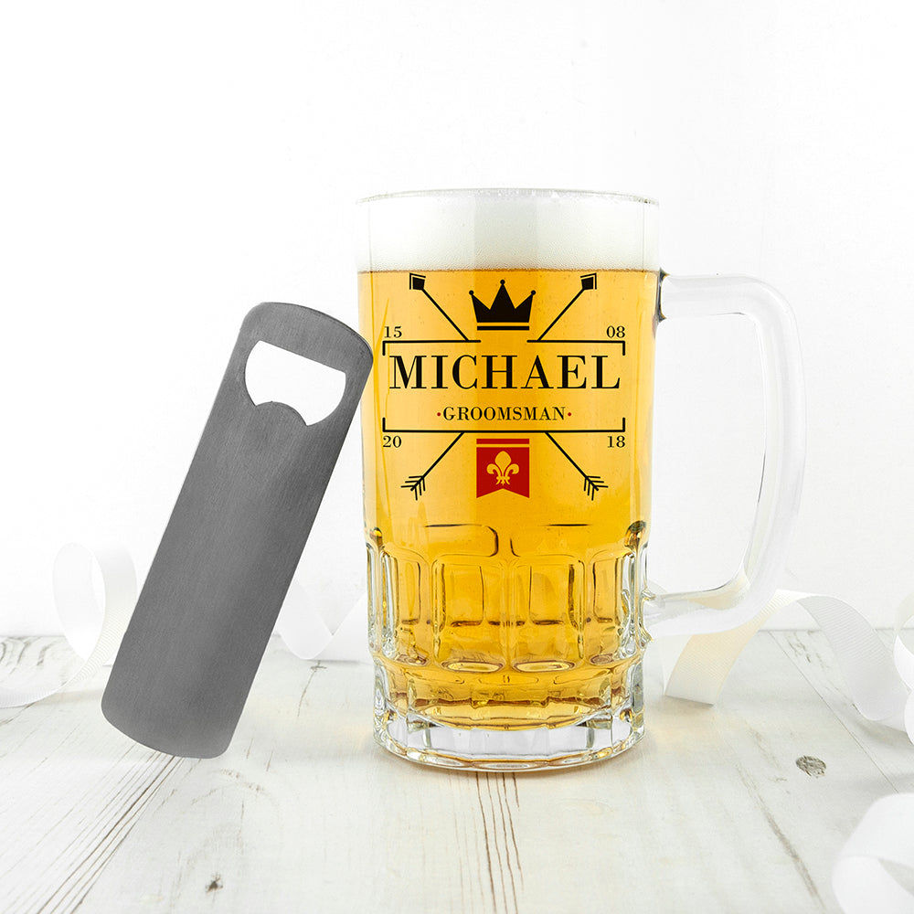 Royal Emblem Custom Beer Mug  Beer Mugs Deeply Engraved