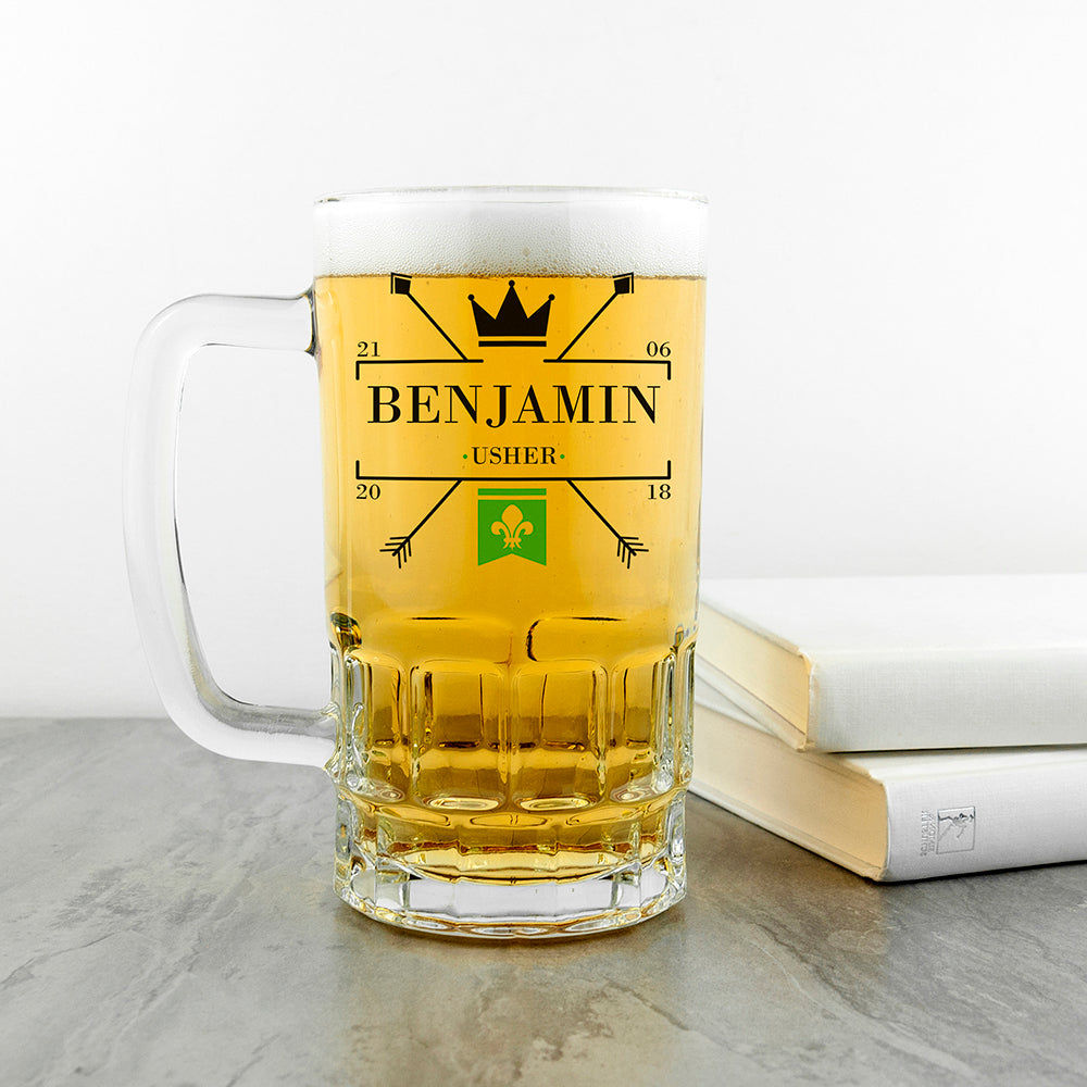 Royal Emblem Custom Beer Mug  Beer Mugs Deeply Engraved