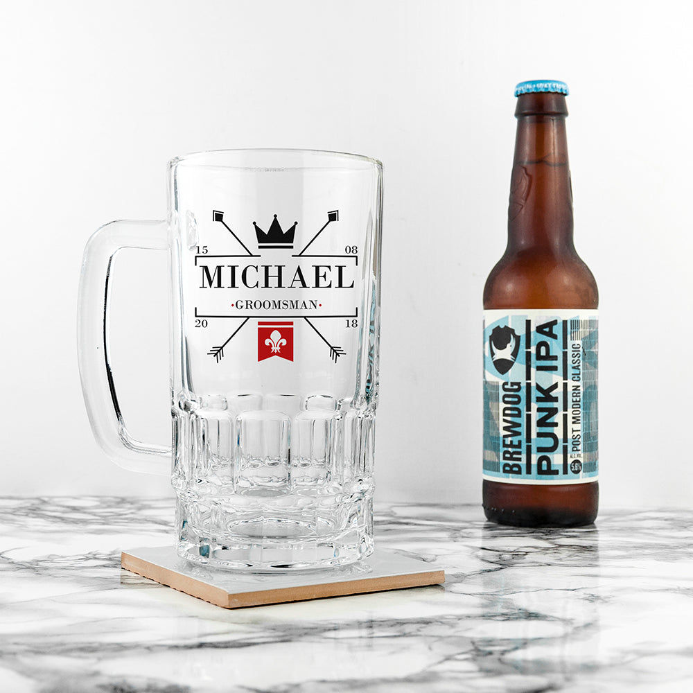 Royal Emblem Custom Beer Mug  Beer Mugs Deeply Engraved