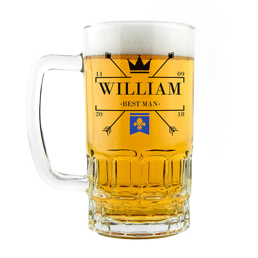 Royal Emblem Custom Beer Mug  Beer Mugs Deeply Engraved