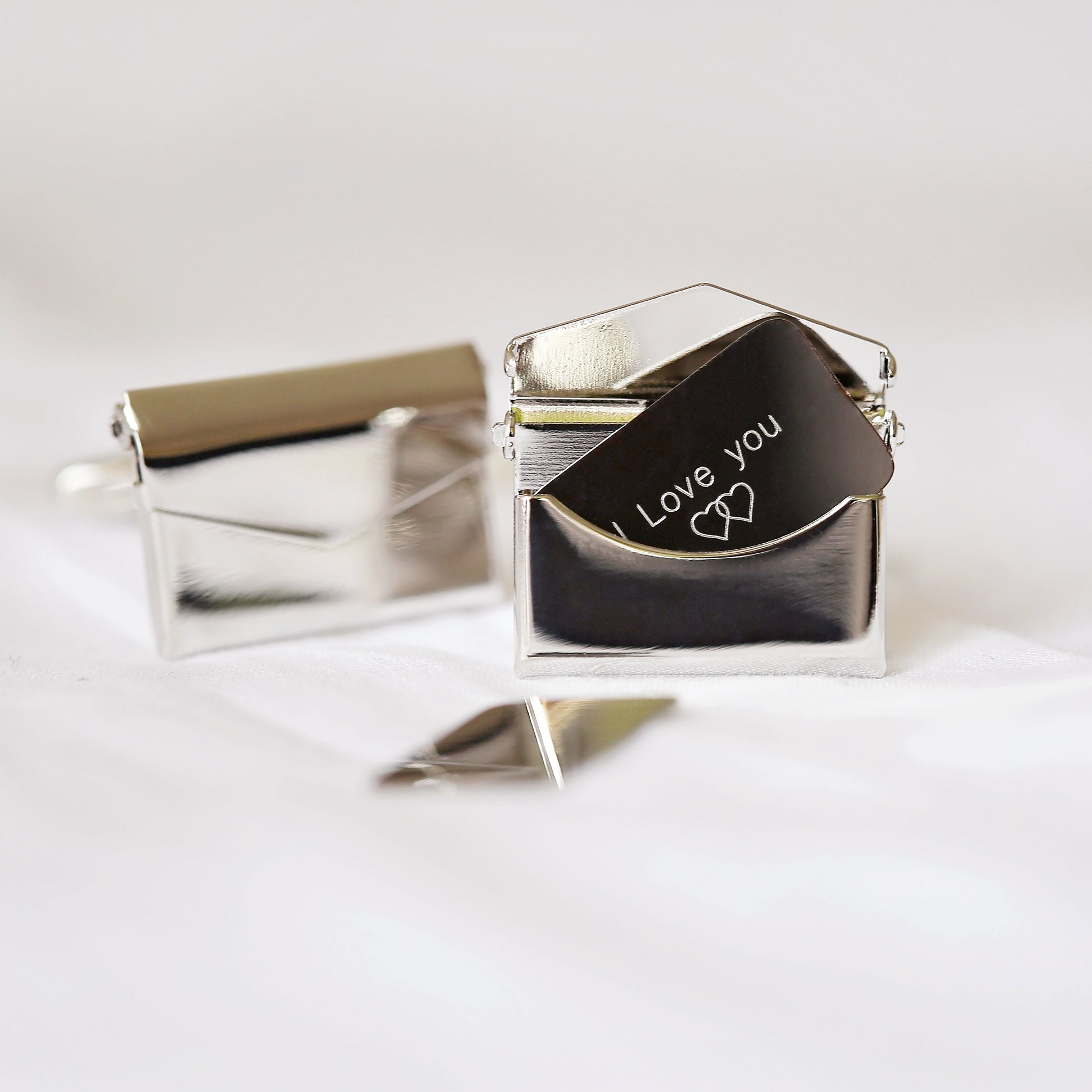 Secret Message Engraved Cufflinks + Luxury Engraved Gift Box  Cufflinks Deeply Engraved