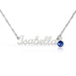 silver-custom name necklace with-september-birthstone