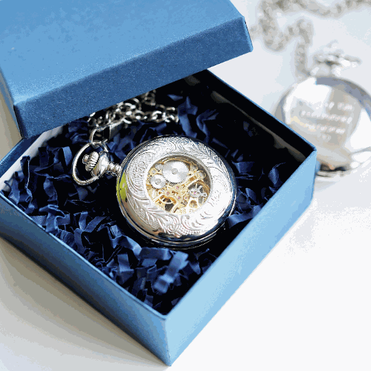 Skeleton Pocket Watch - Handwriting Engraved  Pocket Watches Deeply Engraved