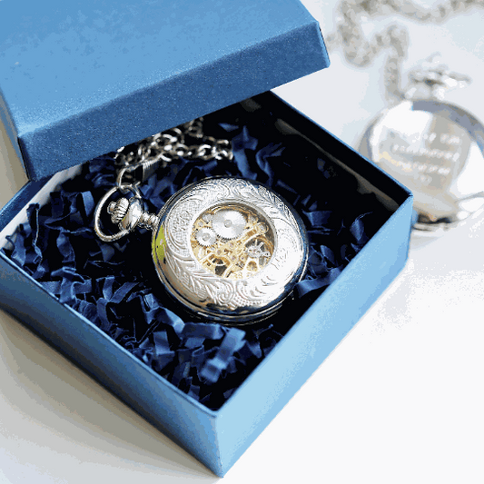 Skeleton Pocket Watch - Handwriting Engraved  Pocket Watches Deeply Engraved