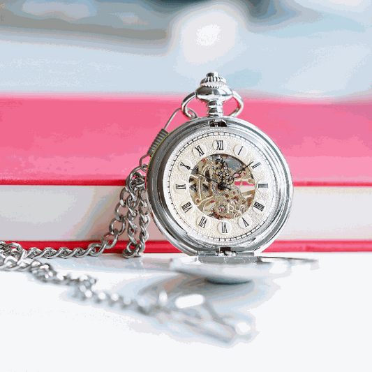 Skeleton Pocket Watch - Handwriting Engraved  Pocket Watches Deeply Engraved