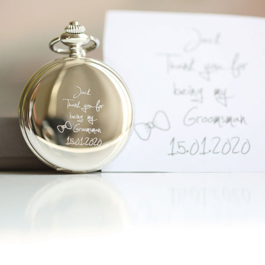 Skeleton Pocket Watch - Handwriting Engraved  Pocket Watches Deeply Engraved