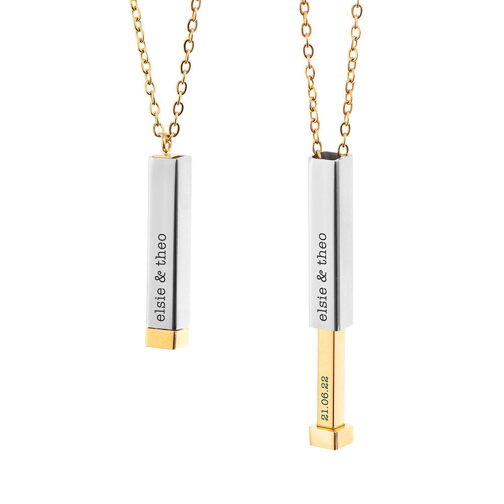 Sliding Secret Message Bar Necklace  Necklaces Deeply Engraved