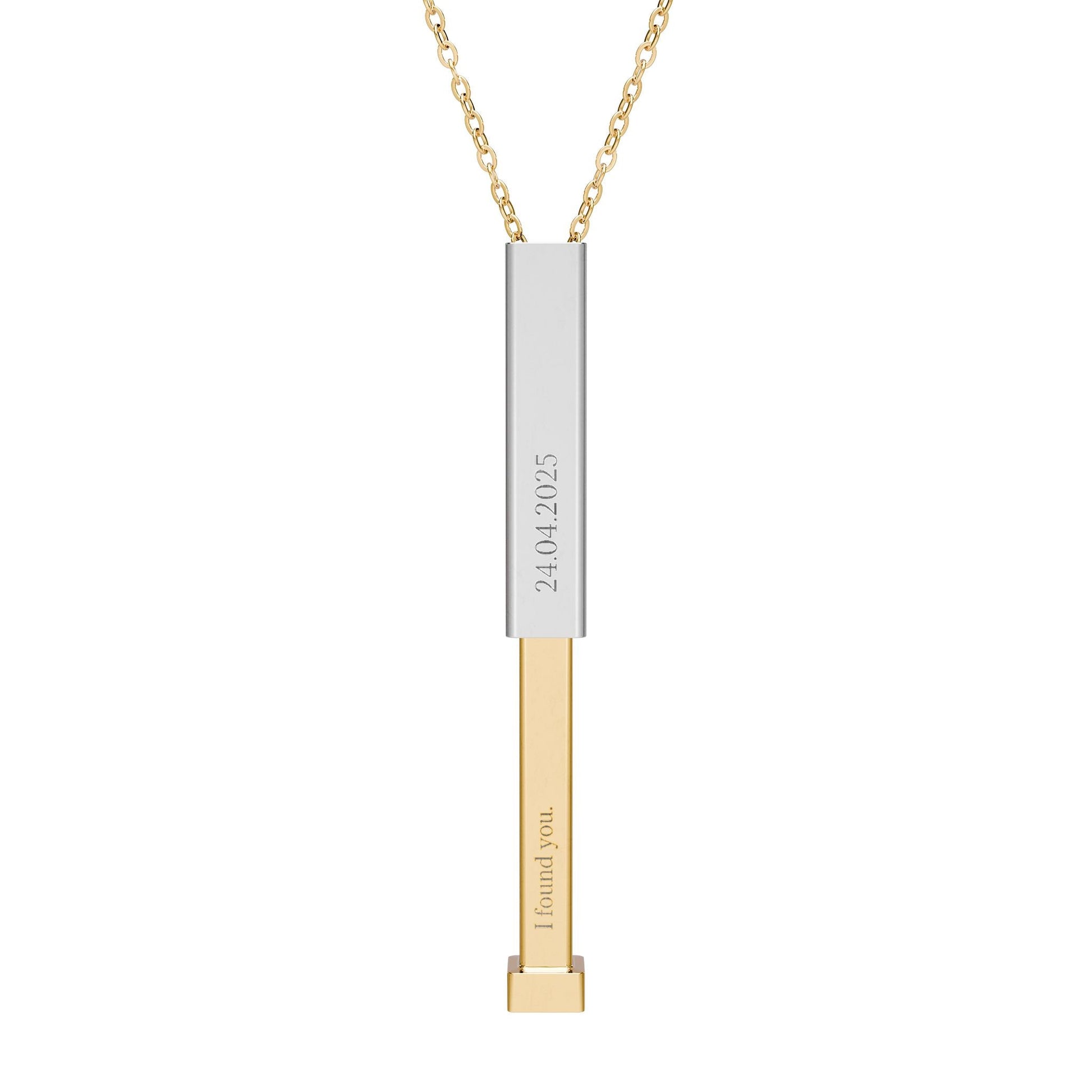 Sliding Secret Message Bar Necklace  Necklaces Deeply Engraved
