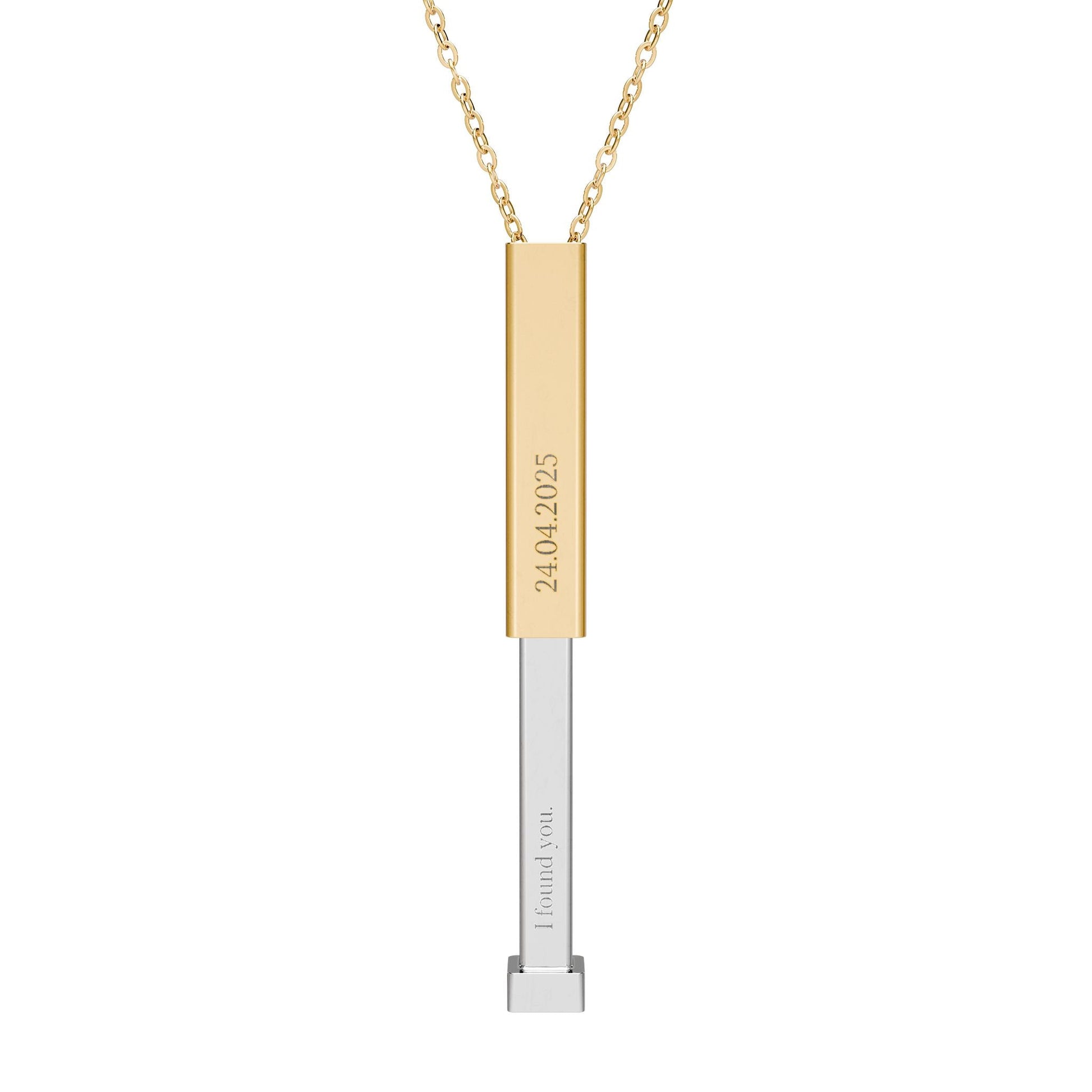 Sliding Secret Message Bar Necklace  Necklaces Deeply Engraved