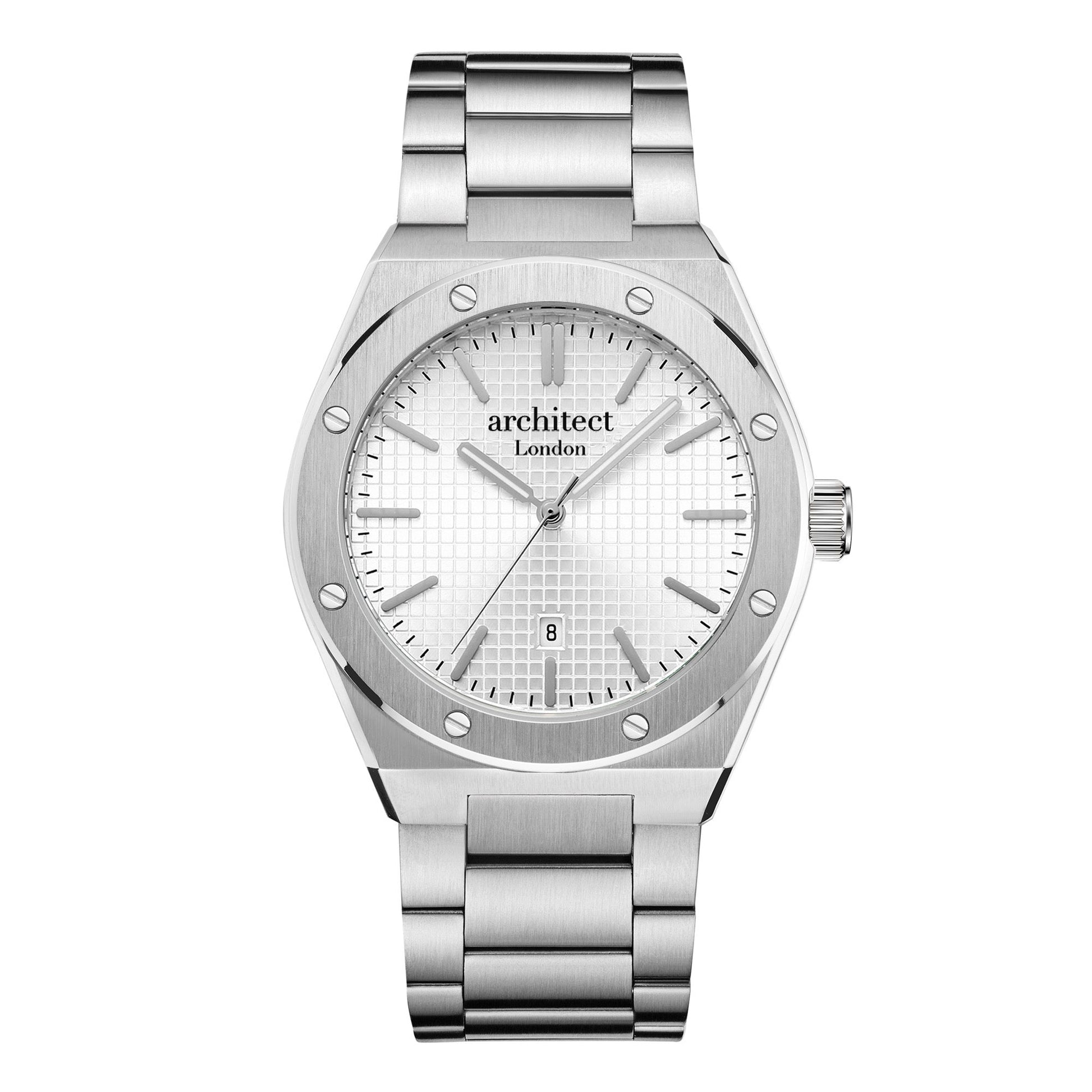 Soho – Handwriting Engraved Stainless Steel Watch (White Dial)  Men's Watches Deeply Engraved