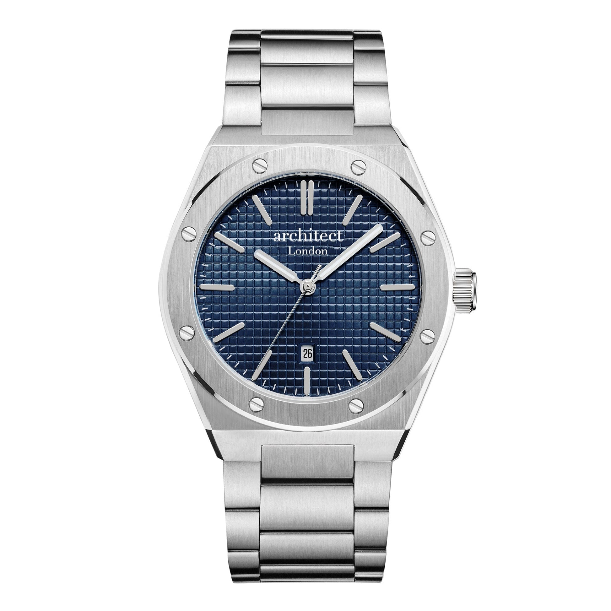 Soho – Personalized Stainless Steel Watch (Blue Dial)  Men's Watches Deeply Engraved
