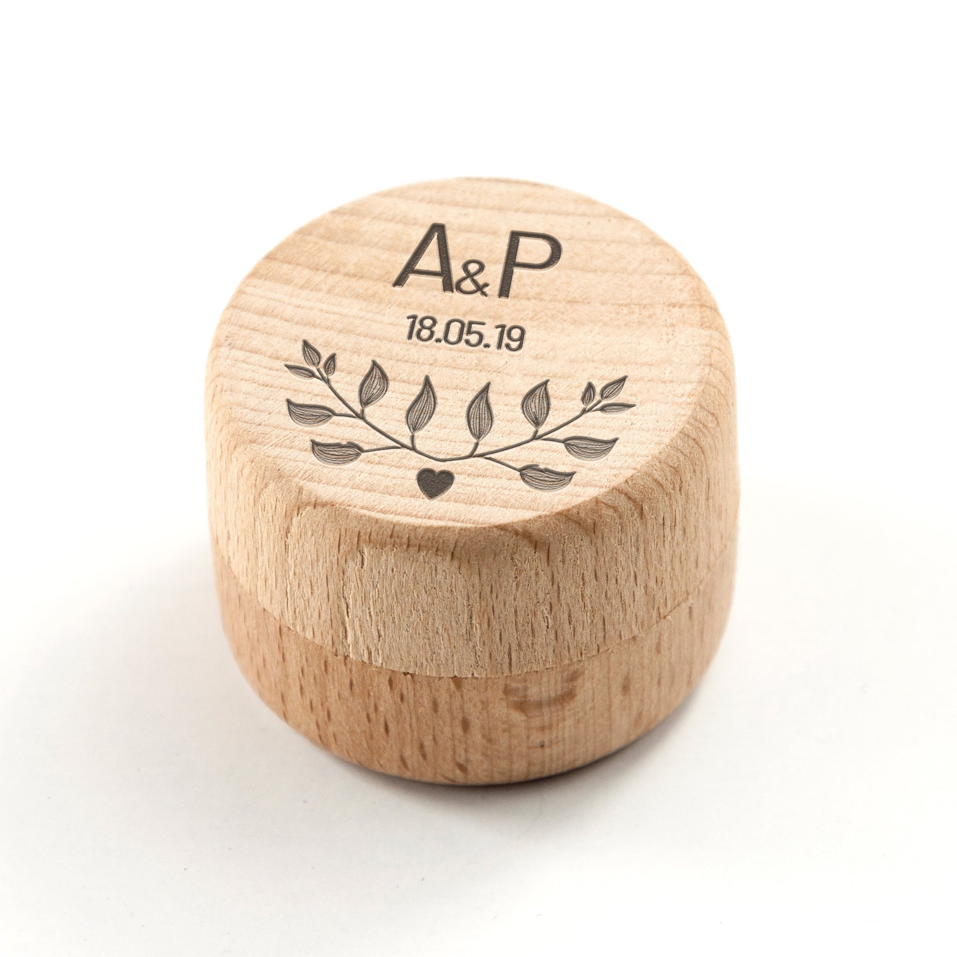 Special Date Personalised Wooden Ring Box  Wedding Ring Boxes Deeply Engraved
