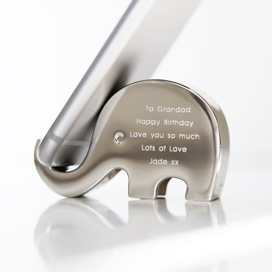 Stainless Steel Elephant Phone Holder  Phone Stands Deeply Engraved