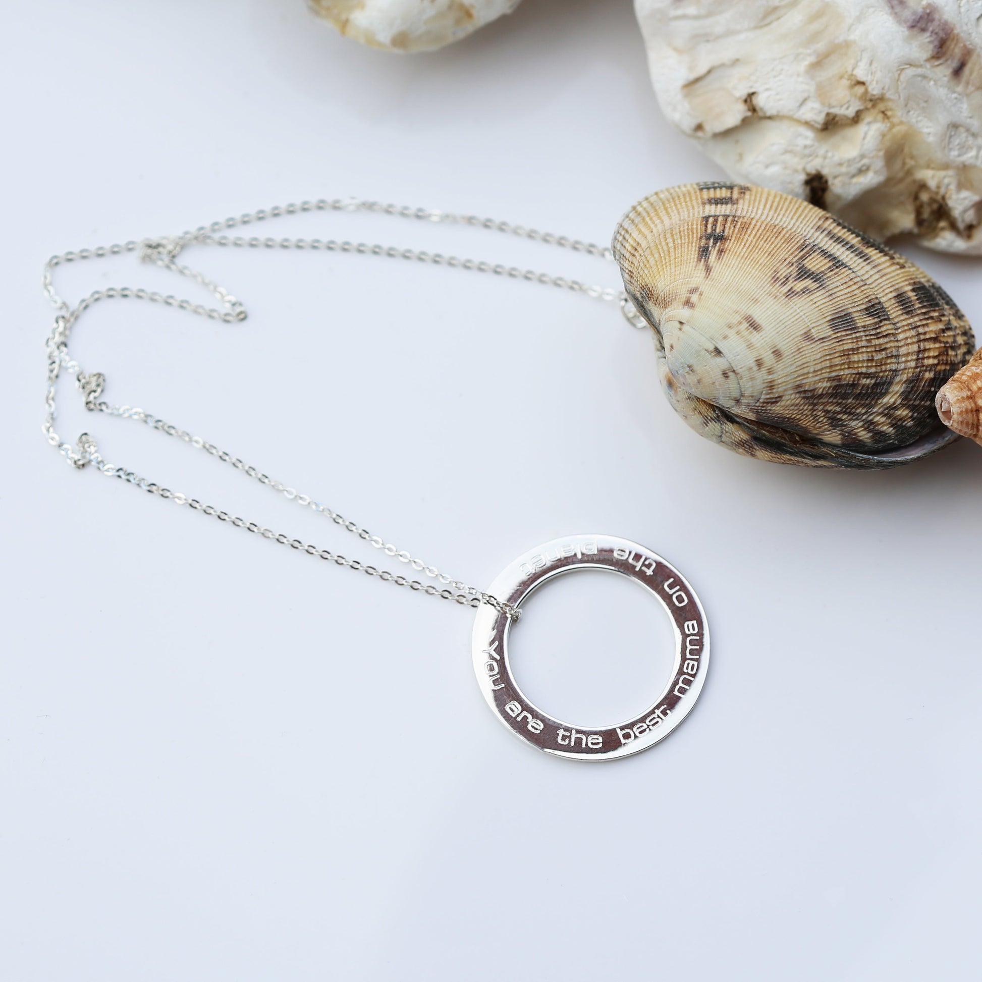 Sterling Silver Personalized Halo Necklace  Necklaces Deeply Engraved