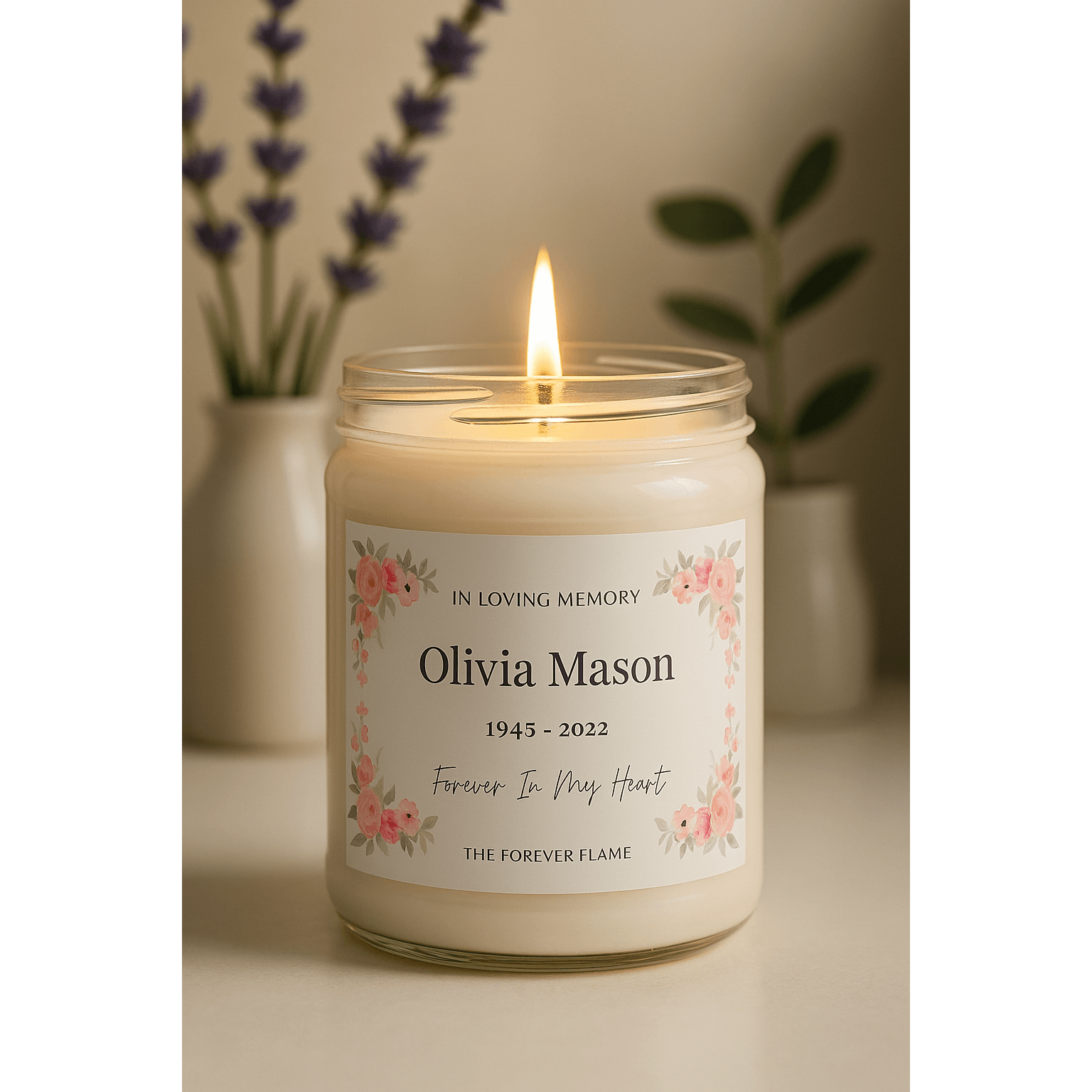 The Forever Flame – Personalized Memorial Scented Candle, 9oz  Scented Candles Deeply Engraved