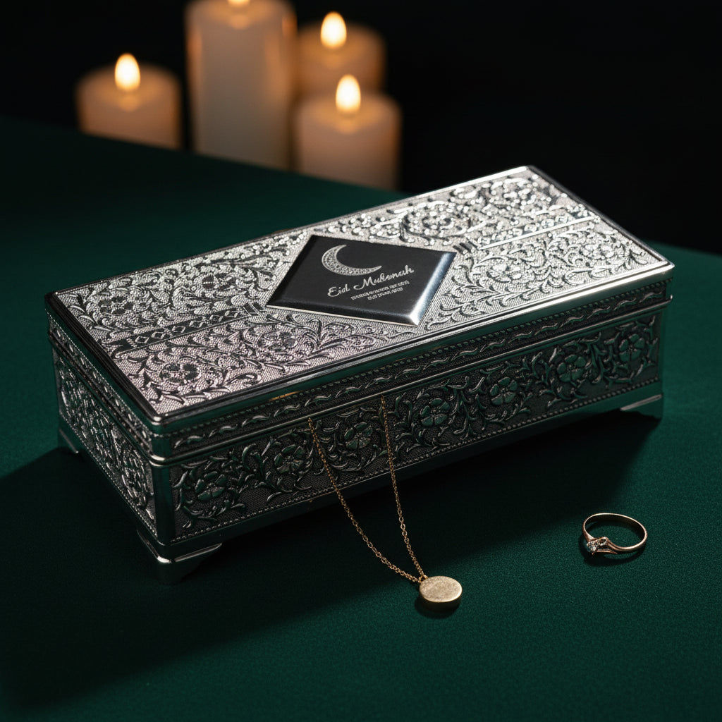 The Grand Eid Heritage Chest – 900g Custom Engraved  Jewellery Boxes & Storage Deeply Engraved