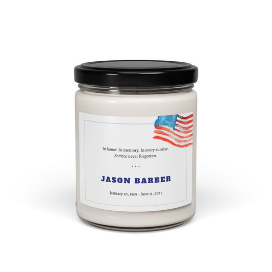 The Hero’s Light – Military & Service Memorial Candle  Scented Candles Deeply Engraved