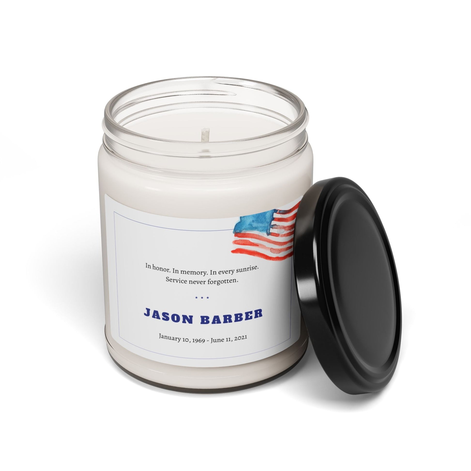 The Hero’s Light – Military & Service Memorial Candle  Scented Candles Deeply Engraved