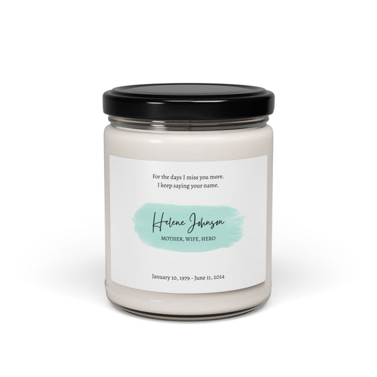 The Spoken Light - Personalized Memorial Candle - 9oz  Scented Candles Deeply Engraved