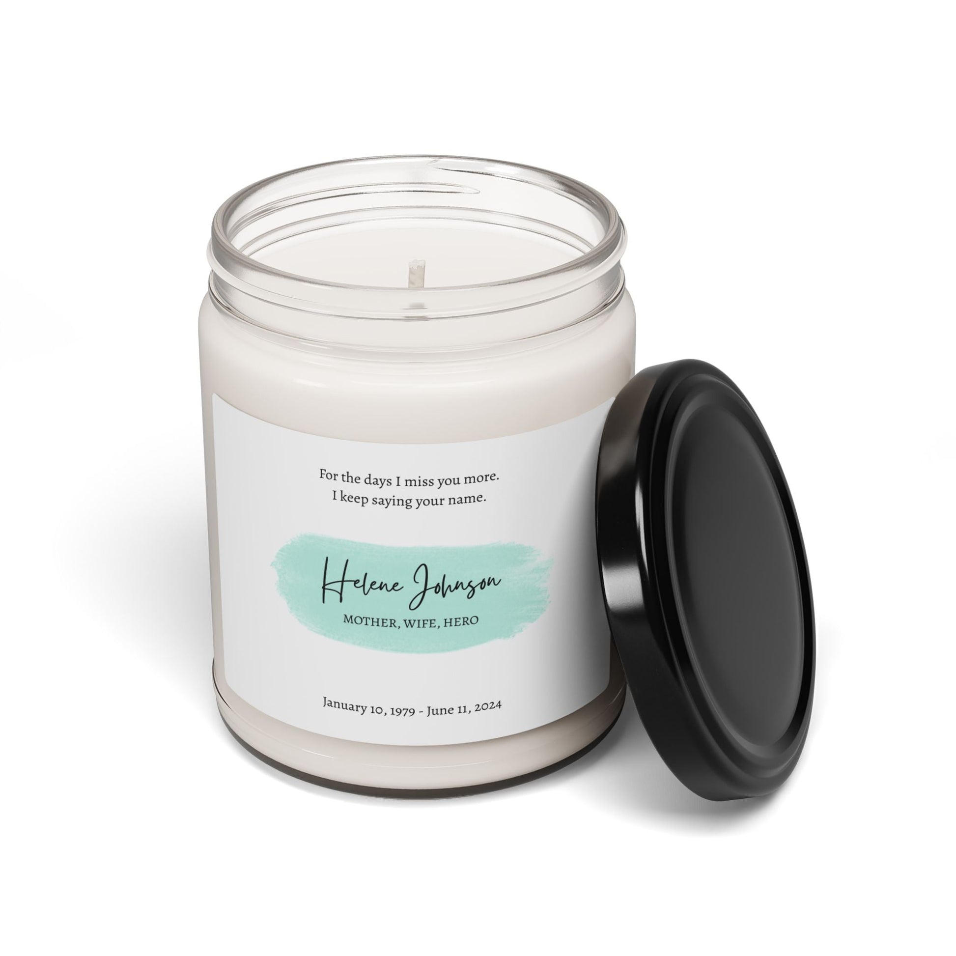 The Spoken Light - Personalized Memorial Candle - 9oz  Scented Candles Deeply Engraved