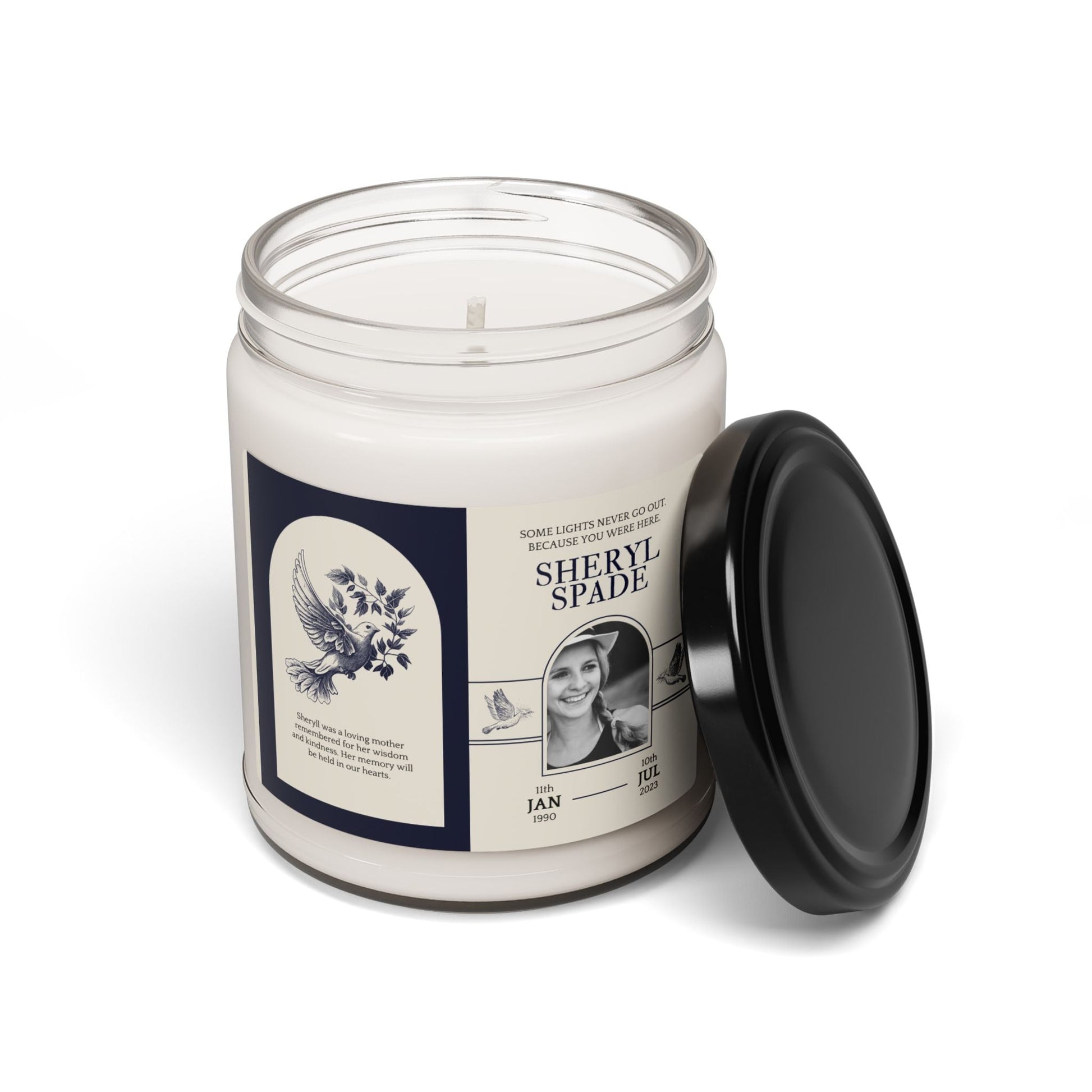 The Tribute Flame – Personalized Memorial Candle  Scented Candles Deeply Engraved