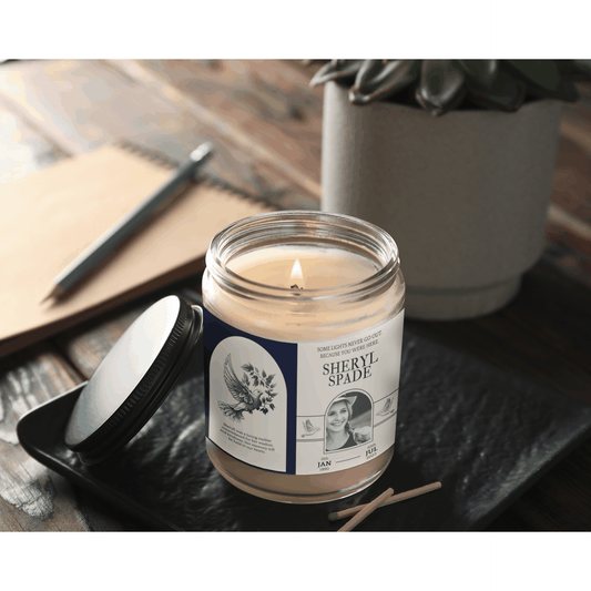 The Tribute Flame – Personalized Memorial Candle  Scented Candles Deeply Engraved