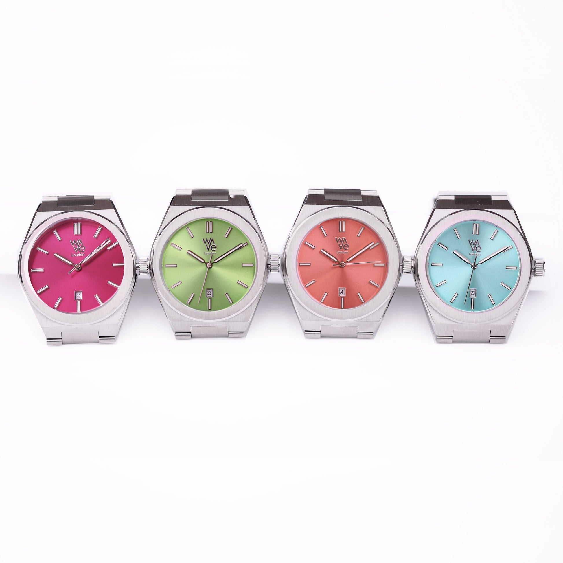 Wave Handwriting Engraved Watch - Ocean Blue  Unisex Engraved Handwriting Watches Deeply Engraved