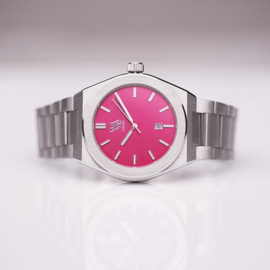 Wave Personalized Watch - Blush  Unisex Engraved Font Watches Deeply Engraved