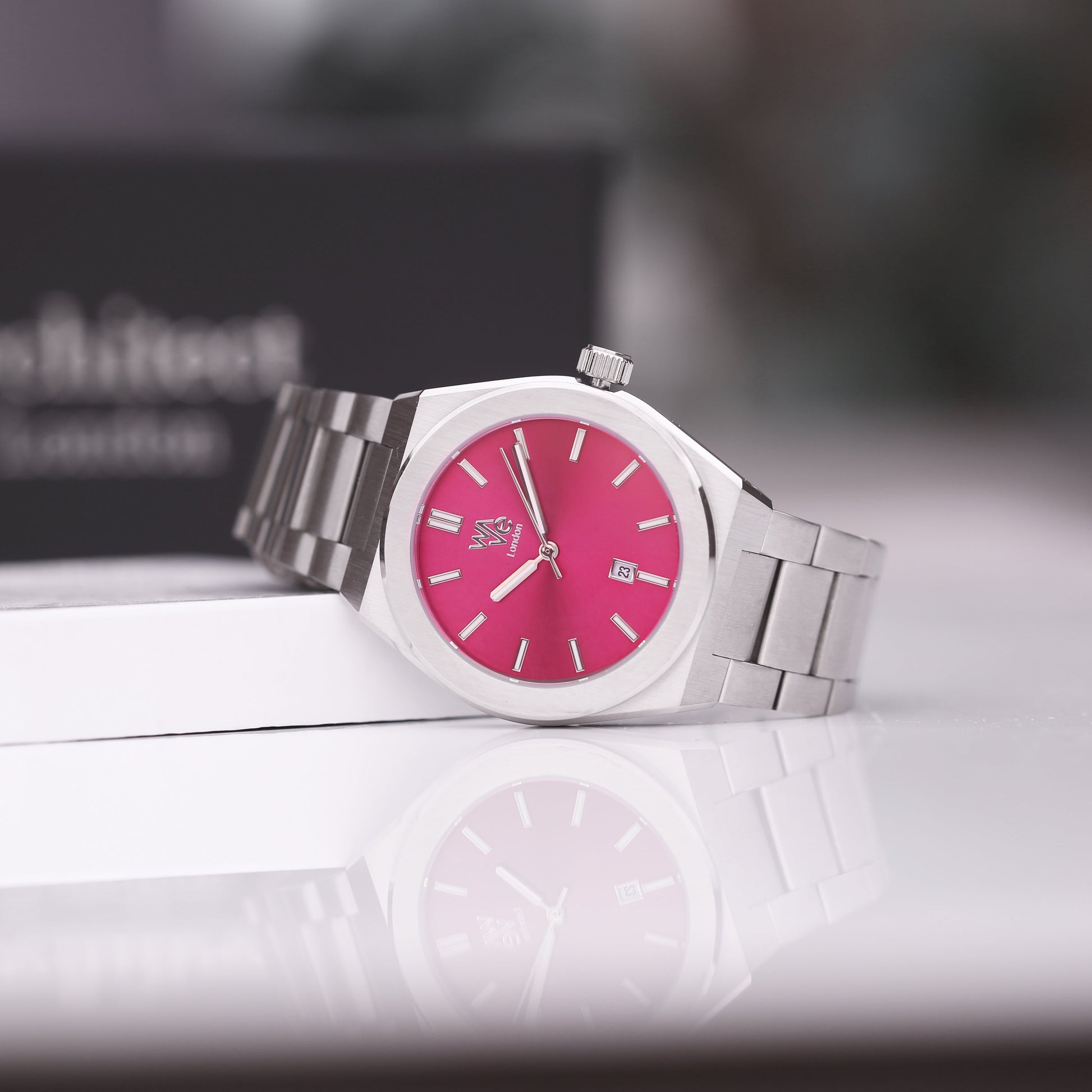 Wave Personalized Watch - Blush  Unisex Engraved Font Watches Deeply Engraved