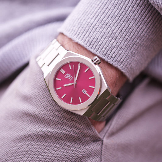 Wave Personalized Watch - Blush  Unisex Engraved Font Watches Deeply Engraved