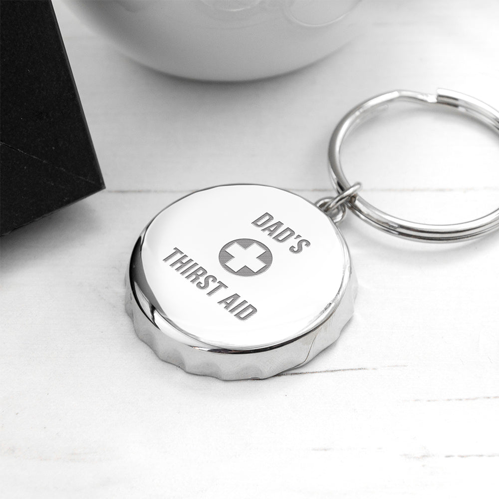 Personalized Thirst Aid Bottle Opener Keyring - Lovesakes