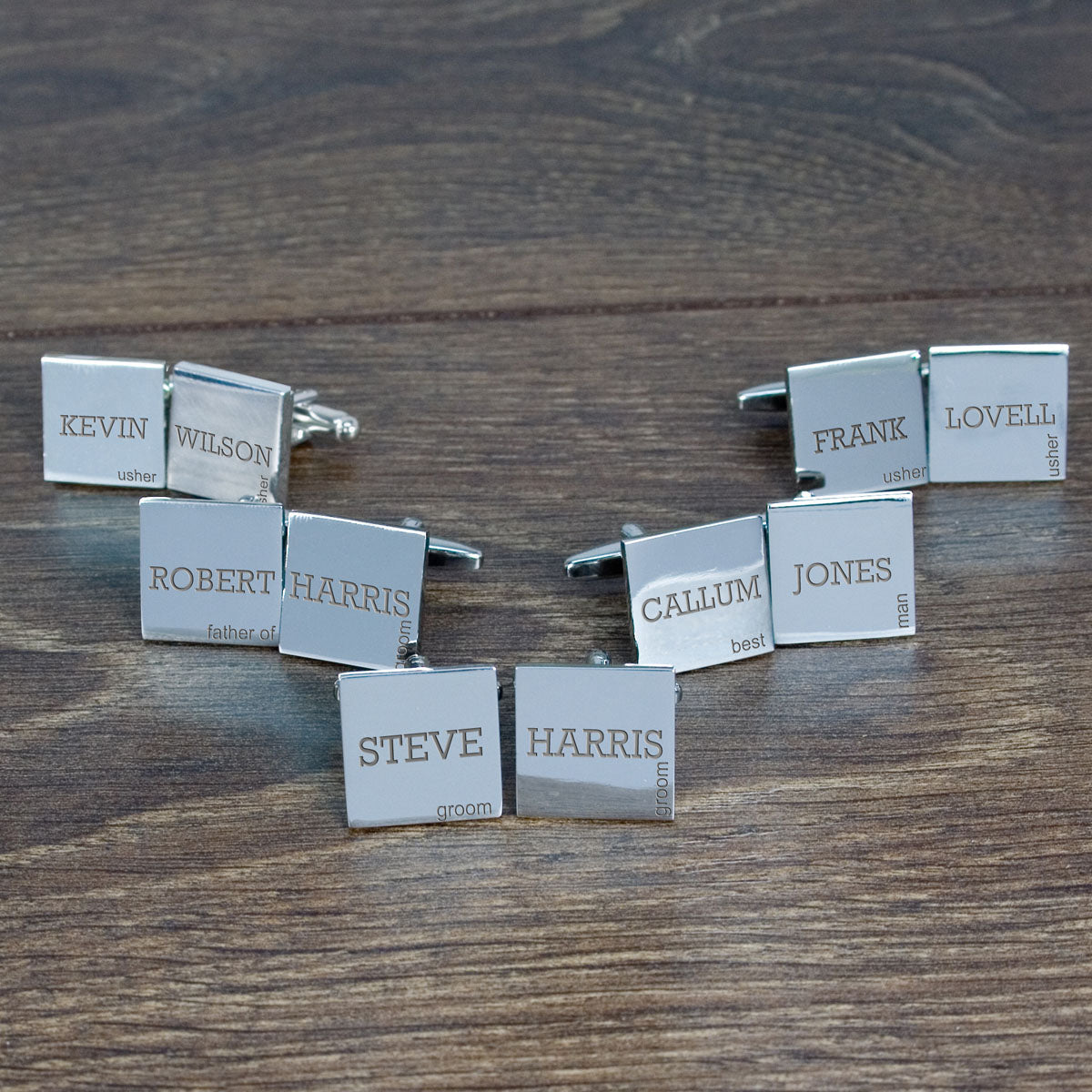 Personalized Wedding Cufflinks - Set of 5 - Lovesakes