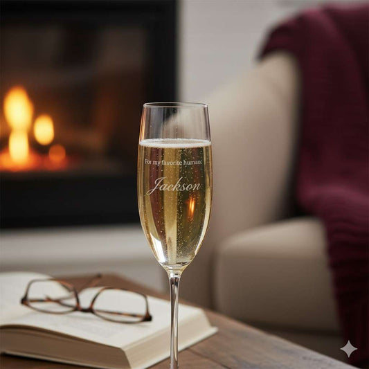 My Favorite Human Engraved Champagne Flute